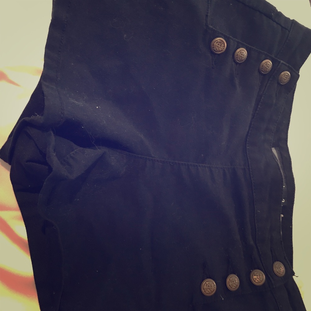 Lovesick Black Button Up High Waisted Jean Shorts